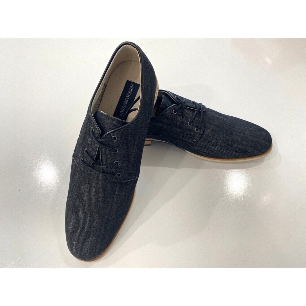 Giorgio Brutini #659081-6 Fabric + Leather Black Denim Look Men's Shoe Size 11